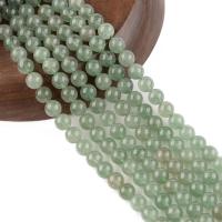 Prirodni kvarc nakit Beads, jagoda kvarc, Krug, uglađen, možete DIY, zelen, Prodano Per 38 cm Strand