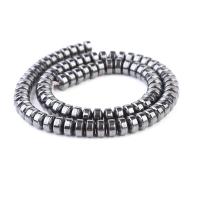 Magnetische Hämatit Perlen, Rondell, poliert, DIY, schwarz, verkauft per 38 cm Strang