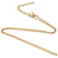 Cadeia do aço inoxidável Nekclace, cromado de cor dourada, comprimento diferente para a escolha & cadeia oval, 10PCs/Bag, vendido por Bag