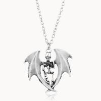 Halloween Necklace Zinc Alloy Skull silver color plated Unisex & Halloween Jewelry Gift & rolo chain & luminated nickel lead & cadmium free Length Approx 23.62 Inch Sold By PC
