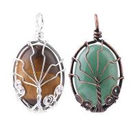 Gemstone Pendants Jewelry Brass with Gemstone plated & for woman nickel lead & cadmium free Sold By PC