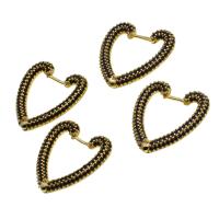 Brass Hoop Earring Heart micro pave cubic zirconia & for woman Sold By Pair