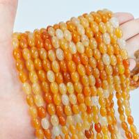 Lighter Imperial Jade Beads Rice DIY orange Sold Per 38 cm Strand
