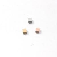 Edelstahl-Beads, Edelstahl, Quadrat, plattiert, DIY, keine, 4x3.80mm, Bohrung:ca. 2.5mm, verkauft von PC