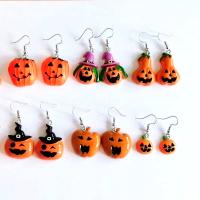 Resin Earring with Zinc Alloy Halloween Jewelry Gift & for woman Sold By Pair