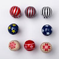 Hemu Beads Beads Round Christmas Design & DIY 16mm Sold By PC