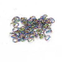 304 Stainless Steel Open Jump Ring plated DIY rainbow colors Sold By Bag