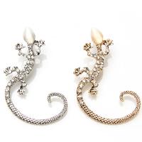 Zinc Alloy Stud Earring Gecko plated fashion jewelry & for woman & with rhinestone nickel lead & cadmium free Sold By PC