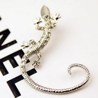 Zinc Alloy Earring Clip Lizard plated fashion jewelry & for woman & with rhinestone nickel lead & cadmium free Sold By PC