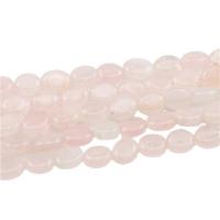 Naturlige rosenkvarts perler, Rose Quartz, Flad Oval, poleret, du kan DIY, lyserød, 8x10mm, Solgt Per 38 cm Strand