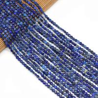Lapis Lazuli Beads, Rond plat, natuurlijk, DIY & gefacetteerde, purper, 4mm, Per verkocht 38 cm Strand