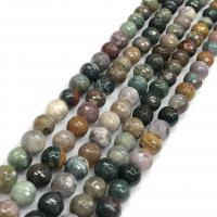 Naturliga indiska agat pärlor, Indian Agate, Rund, polerad, DIY & fasetterad, blandade färger, Såld Per 38 cm Strand