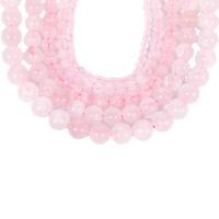Perline di quarzo rosa naturale, Cerchio, lucido, DIY, rosa, Venduto per 38 cm filo