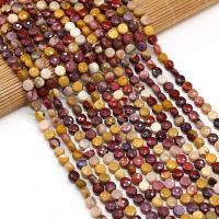 Κρόκο Stone Beads, Flat Γύρος, DIY & πολύπλευρη, μικτά χρώματα, 6mm, Sold Per 38 cm Strand