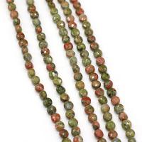 Unakit Perlen, Unakite, flache Runde, DIY & facettierte, gemischte Farben, 6mm, verkauft per 38 cm Strang