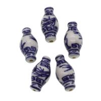 Udskrivning af porcelæn perler, Vase, du kan DIY, blandede farver, 24x12x12mm, 50pc'er/Bag, Solgt af Bag