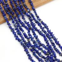 Lapis Lazuli Rutuliukas, Traškučiai, Pasidaryk pats, mėlynas, 3x5-4x6mm, Parduota už 40 cm Strand