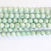 Perles bijoux en pierres gemmes, Pierre naturelle, Rond, poli, vert, Vendu par 38 cm brin