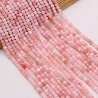 Rosa Opal Bead, Kub, DIY & fasetterad, rosa, 4x4mm, Såld Per 40 cm Strand