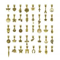 Zinc Alloy Pendants antique gold color plated mixed 12-23mm Sold By Set