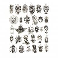 Zinc Alloy Animal Pendants antique silver color plated mixed 11-29mm Sold By Set