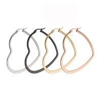 Stainless Steel Hoop Earring Heart plated fashion jewelry & for woman Sold By Pair