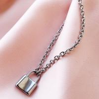 Titanium Steel Necklace Lock polished fashion jewelry & Unisex original color Sold By PC