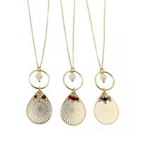 Brass Necklace with Crystal Teardrop plated for woman & hollow 25mmuff0c18mmuff0c15mm Length 42 cm Sold By PC