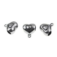 Nehrđajućeg čelika Polaganje perle, Nehrđajući čelik, Srce, izvorna boja, 11x12mm, Prodano By PC