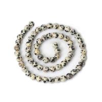 Perles dalmatiens, Dalmate, Rond, poli, DIY, couleurs mélangées, Vendu par 38 cm brin