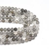 Grânulos de quartzo natural jóias, Nuvem de quartzo, Roda, DIY, cinza, vendido para 38 cm Strand