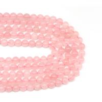 Luonnollinen Ruusukvartsi helmiä, Pyöreä, tee-se-itse, vaaleanpunainen, Myyty Per 38 cm Strand