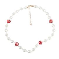 Collar de perlas de plástico, aleación de zinc, con Perlas de plástico ABS & resina, con 3.03 extender cadena, Joyería & para mujer, Vendido para 19.48 Inch Sarta