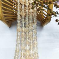 Crackle Quartz Beads Drum polished DIY yellow Sold Per 38 cm Strand