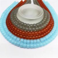 Flache runde Kristall Perlen, Zylinder, poliert, DIY, mehrere Farben vorhanden, 6x8mm, verkauft per 38 cm Strang