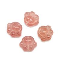 Natural Quartz Jewelry Beads Strawberry Quartz Footprint DIY red Sold By PC