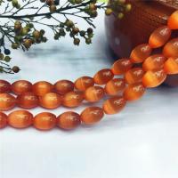 Cats Eye Jewelry Beads Oval polished DIY orange Sold Per 38 cm Strand