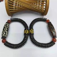 Agaat armbanden, Tibetaanse agaat, met Kokosnoot & Rode Agaat & Kristal, gepolijst, uniseks, gemengde kleuren, 14*40mm 3*10mm, Lengte 19 cm, Verkocht door PC