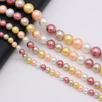 Natural Colored Shell Beads Shell Pearl Round DIY mixed colors Sold Per 38 cm Strand