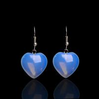 Sea Opal Earrings Zinc Alloy with Sea Opal Heart handmade for woman mixed colors Sold By PC