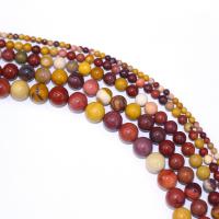 Yolk Stone Beads, Runde, du kan DIY, blandede farver, Solgt Per 40 cm Strand
