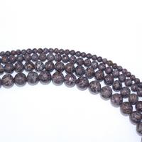 Snowflake obsidian perler, Runde, du kan DIY, blandede farver, Solgt Per 40 cm Strand