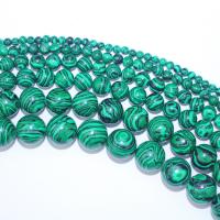 Malahita perle, Malahit, Krug, možete DIY, zelen, Prodano Per 40 cm Strand