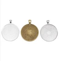 Zinc Alloy Pendant Cabochon Setting Round plated for time gem cabochon 35mm Sold By Bag