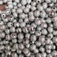 Frosted Acrylic Beads, Round, plated, DIY, silver color, 6-14mm, Sold By PC