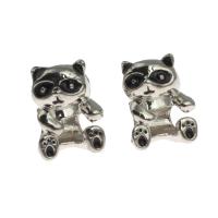Zinc Alloy European Beads Panda DIY & enamel silver color Sold By PC