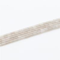 Perline naturali in agata grigio, Colonna, lucido, DIY, grigio chiaro, 2x4mm, Venduto per 39 cm filo