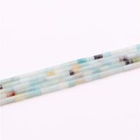 Amazoniet kralen, Kolom, gepolijst, DIY, gemengde kleuren, 2x4mm, Per verkocht 39 cm Strand