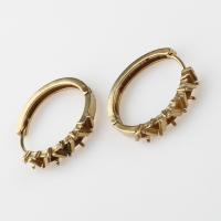 Brass Huggie Hoop Earring Finding Round for woman original color Sold By PC