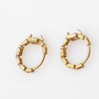 Brass Huggie Hoop Earring Finding Round for woman original color Sold By PC